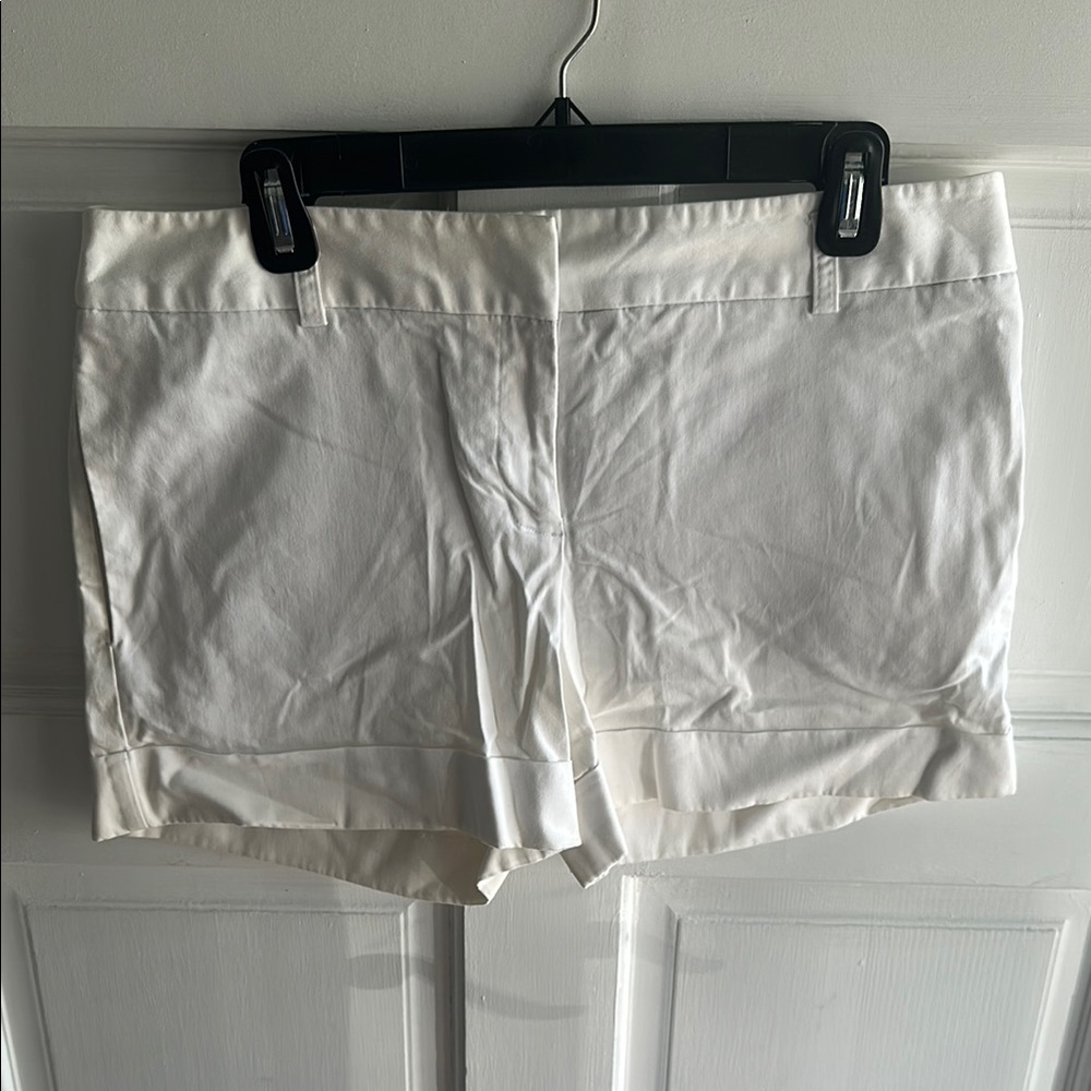 Express White Bermuda Shorts Lightweight Cuffed